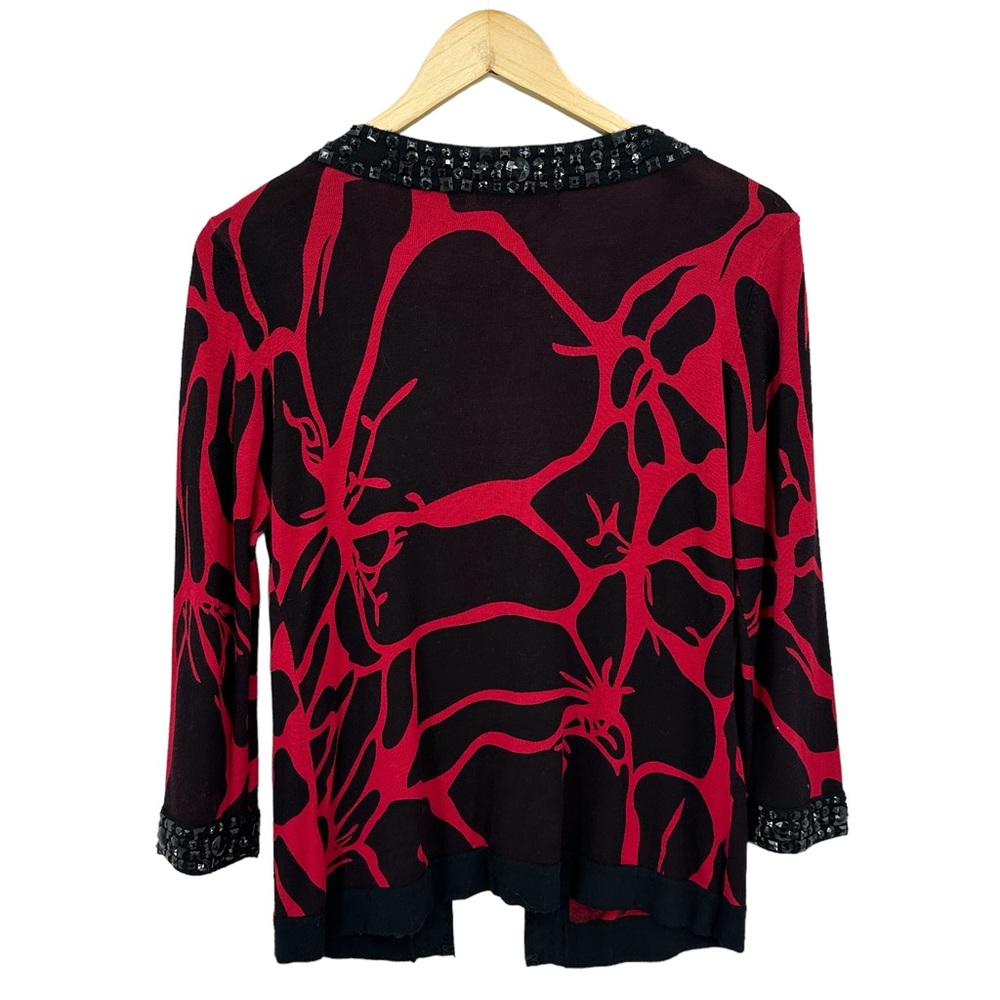 Michael Simon Cardigan Sweater With Gem Embellish… - image 2